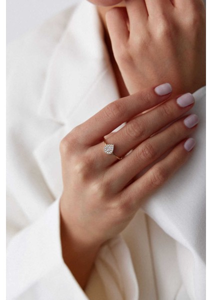 14 Ayar Altın Damla Taşlı Yüzük fiyatları