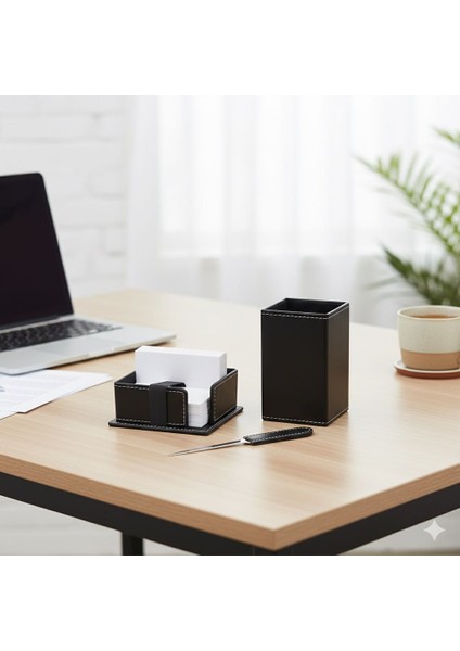 Masa Üstü Kalemlik ve Küp Notluk (Zarf Açacağı Hediyedir)