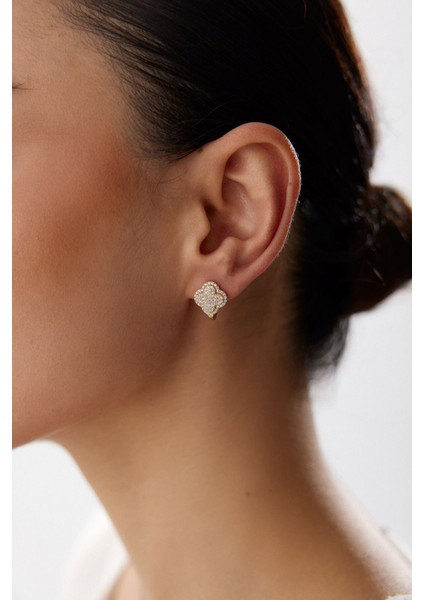 14 Ayar Altın Italyan Yoncası Küpe