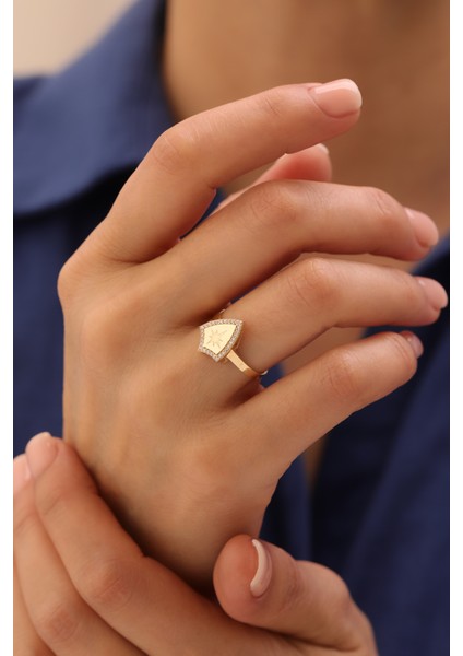 14 Ayar Altın Kuzey Yıldızı Modern Yüzük modelleri