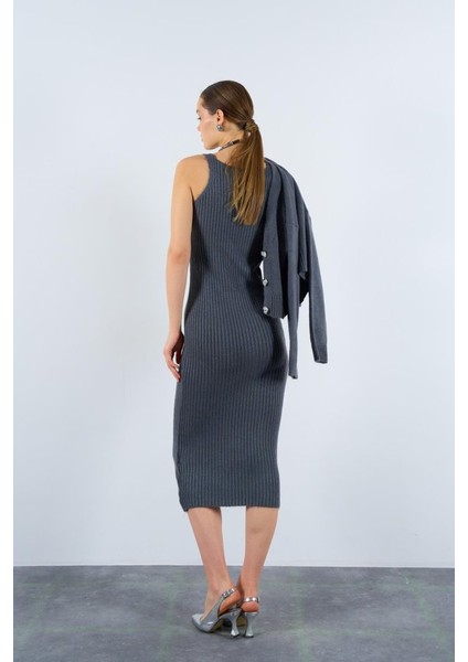 Fitilli Elbise Hırkalı Takım - Füme fiyatları