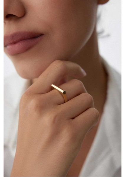 14 Ayar Altın Modern Sade Yüzük
