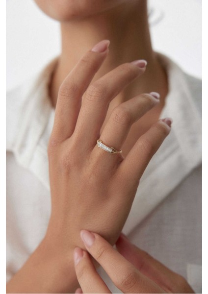 14 Ayar Altın Burgu Baget Yüzük