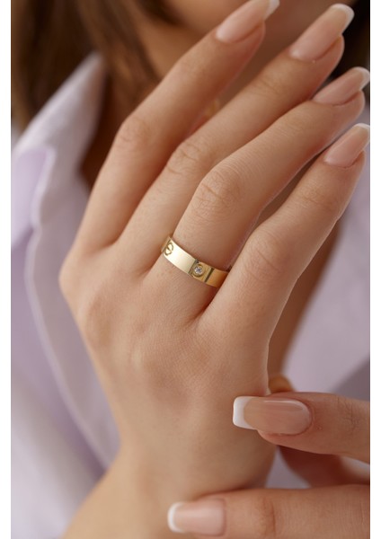 14 Ayar Altın Çivili Alyans 5mm