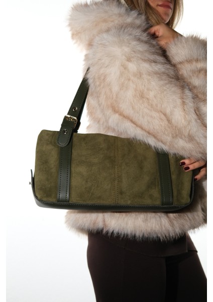 Nerına Yeşil Süet Hakiki Deri Kadın Kol Çantası fiyatları