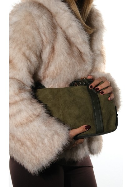 Nerına Yeşil Süet Hakiki Deri Kadın Kol Çantası modelleri