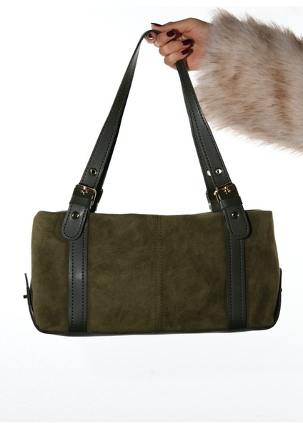 Nerına Yeşil Süet Hakiki Deri Kadın Kol Çantası indirimleri