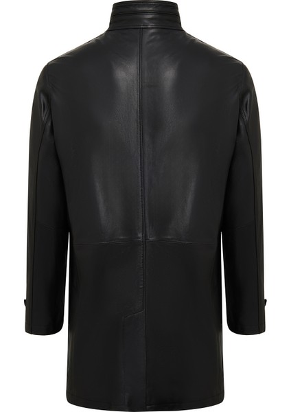 Ederson Erkek Siyah Hakim Yaka Düğmeli Deri Kaban 24WGD6113VE fiyatları