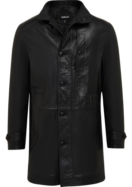 Ederson Erkek Siyah Hakim Yaka Düğmeli Deri Kaban 24WGD6113VE modelleri