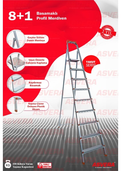 8+1 BASAMAKLI PROFİL MERDİVEN