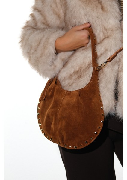 Antıno Taba Süet Hakiki Deri Troklu Kadın Kol Çantası modelleri