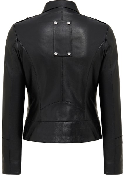 Roma Kadın Siyah Biker Deri Ceket 25WGD5609U4 fiyatları