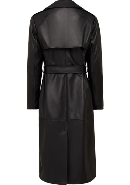 Natalia Kadın Siyah Deri Trençkot 25WGD5247U4 fiyatları