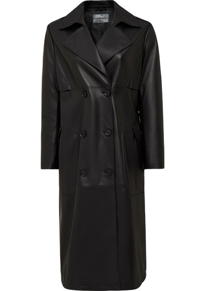 Natalia Kadın Siyah Deri Trençkot 25WGD5247U4 modelleri