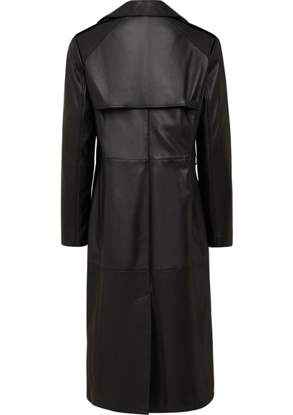 Natalia Kadın Siyah Deri Trençkot 25WGD5247U4 fırsatları