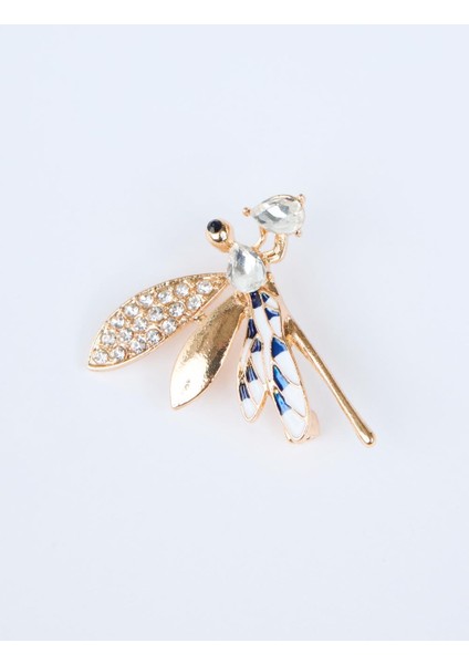 Altın Renkli Yusufcuk Figürlü Taşlı Broş fiyatları