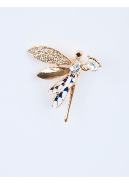 Altın Renkli Yusufcuk Figürlü Taşlı Broş modelleri