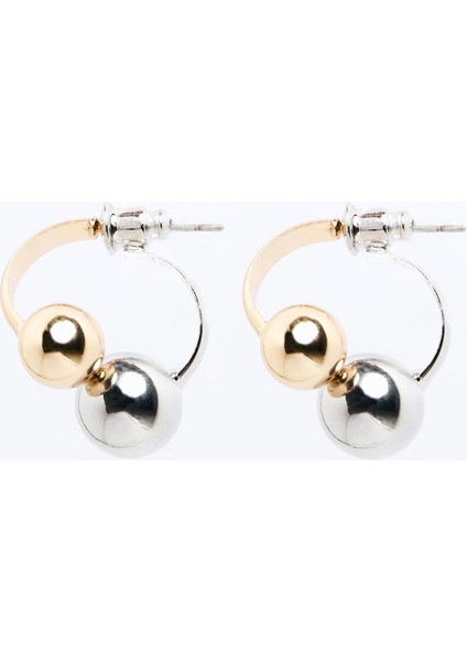 Karışık Ikili Metal Top Figürlü Parlak Zarif Küpe fiyatları