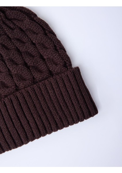 Acı Kahve Saç Örgü Desenli Bere fiyatları