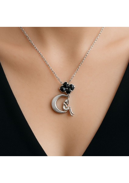 Çelik Ayda Oturan Balonlu Kız Kolye 24 cm fiyatları