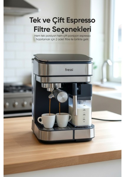 Espresso Latte Cappuccino Kahve Makinesi Tam Otomatik Süt Tanklı 20BAR Basınçlı Urban Lacivert indirimleri