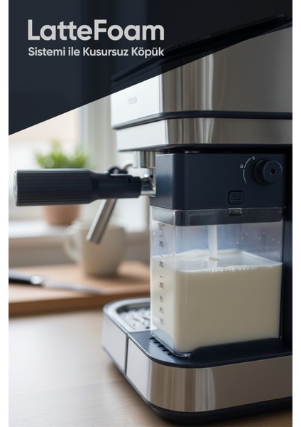 Espresso Latte Cappuccino Kahve Makinesi Tam Otomatik Süt Tanklı 20BAR Basınçlı Urban Lacivert