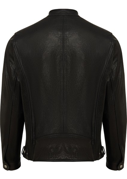 Towns Erkek Siyah Slim-Fit Kısa Deri Ceket 25WGF65872Z fiyatları