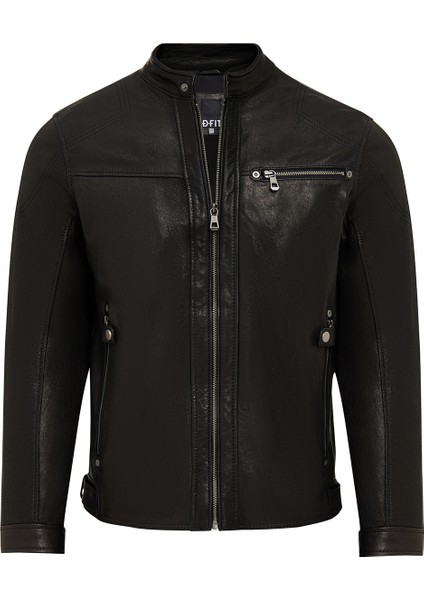 Towns Erkek Siyah Slim-Fit Kısa Deri Ceket 25WGF65872Z modelleri