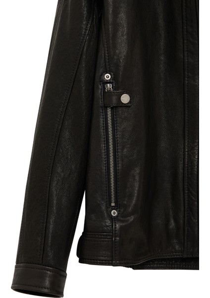 Towns Erkek Siyah Slim-Fit Kısa Deri Ceket 25WGF65872Z indirimleri