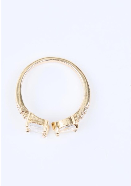 Altın Rengi Iki Parlak Taşlı Yüzük fırsatları