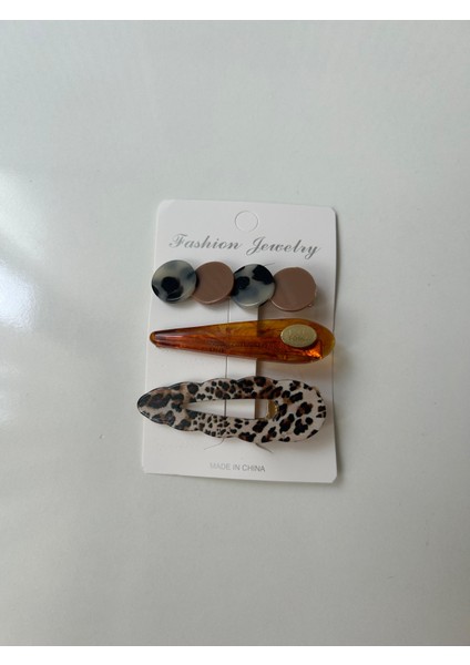 Leopar Desenli 3'lü Toka Seti