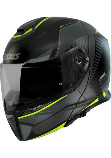Axxıs Gecko Sv Capıtal B3 Matt Fluor Yellow Çene Açılır Motosiklet Kaskı