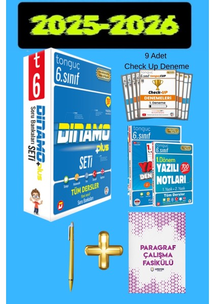 6. Sınıf Dinamo Tüm Dersler Soru Bankası Set + Check Up Deneme Seti + 1. Dönem Yazılı Notları ve Deneme Seti