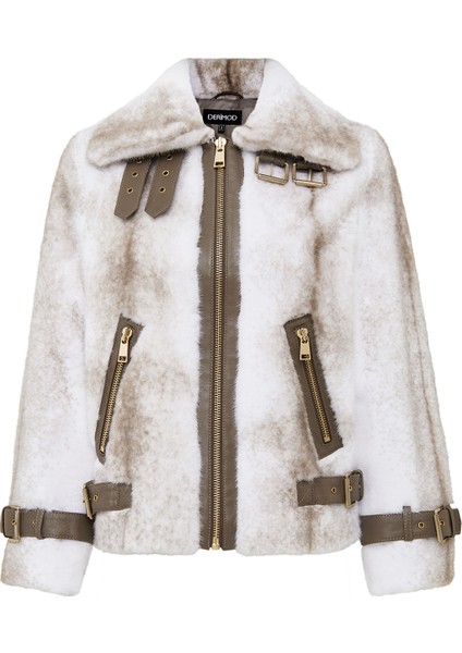 Anabel Kadın Beyaz Teddy Deri Mont 25WGD5952FF