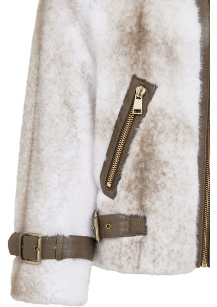 Anabel Kadın Beyaz Teddy Deri Mont 25WGD5952FF