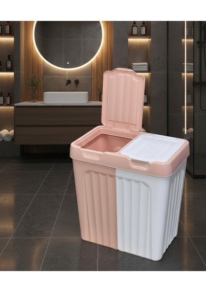 80 Lt.çift Bölmeli Çamaşır Sepeti