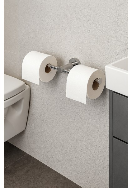 Fi Tuvalet Kağıtlık, Açık, Ikili - Krom