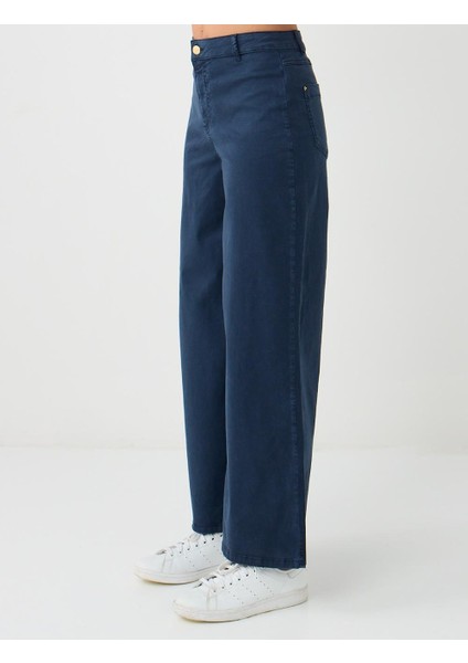 Lacivert Normal Bel Ispanyol Paça Dokuma Pantolon fırsatları