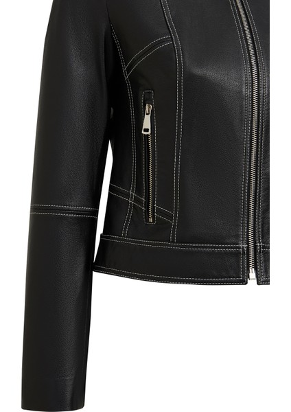 Joy Kadın Siyah Kısa Deri Ceket 25WGE5617JB fırsatları