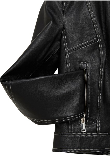 Joy Kadın Siyah Kısa Deri Ceket 25WGE5617JB