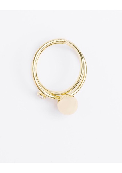 Altın Rengi Parlak Taşlı Ikili Yüzük modelleri