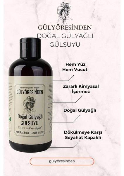 %100 Doğal Gülyağlı Gül Suyu 250 ml | Isparta Gönen Damıtma | Cilt ve Saç Için Premium Gül Suyu modelleri