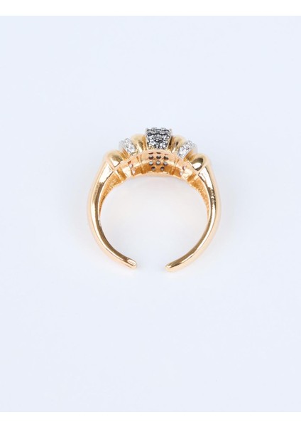 Altın Rengi Taş Detaylı Ayarlanabilir Modern Yüzük fırsatları