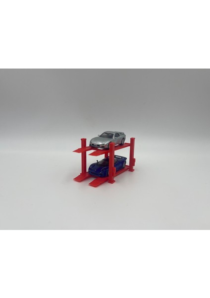 1:64 Model Arabalar ile Uyumlu 4 Ayaklı Lift Tamirhane Diorama