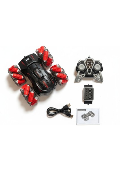 Ctoy Sesli ve Işıklı Bilekten Kontrollü 360 Dere Dönebilen Kukandalı Araba 74991 Kırmızı fiyatları