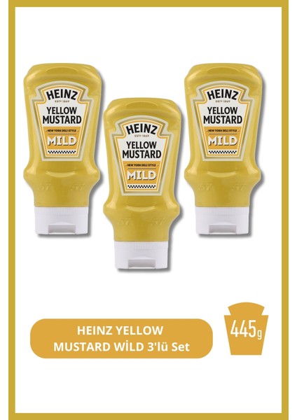 Heınz Yellow Mustard Wild 445G 3'lü Set