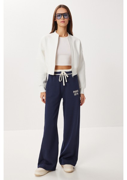 Fermuarlı Şardonlu Örme Sweatshirt LAN0085 Ekru modelleri