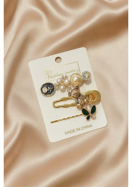 3'lü Incili Pens Toka Seti