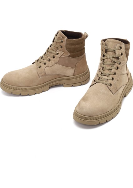 Erkek Vizon Bağcıklı Kalın Tabanlı Deri Bot 25WFD7005V3 modelleri
