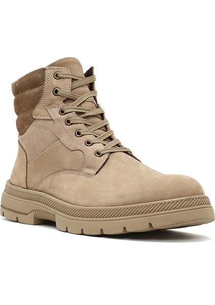 Erkek Vizon Bağcıklı Kalın Tabanlı Deri Bot 25WFD7005V3